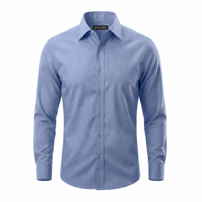 Halvern Glatt wrinkle-free shirt in light blue with Halvern neck label